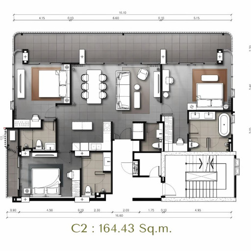 The Panora Estuaria, 3 Bedroom - from 154 m² to 165 m²