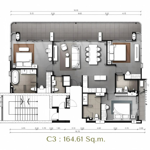 The Panora Estuaria, 3 Bedroom - from 154 m² to 165 m²