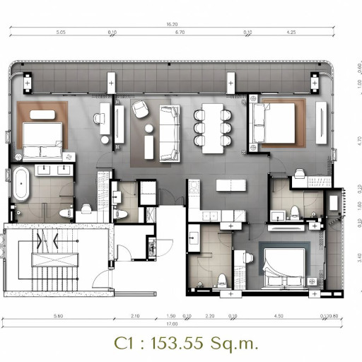 The Panora Estuaria, 3 Bedroom - from 154 m² to 165 m²
